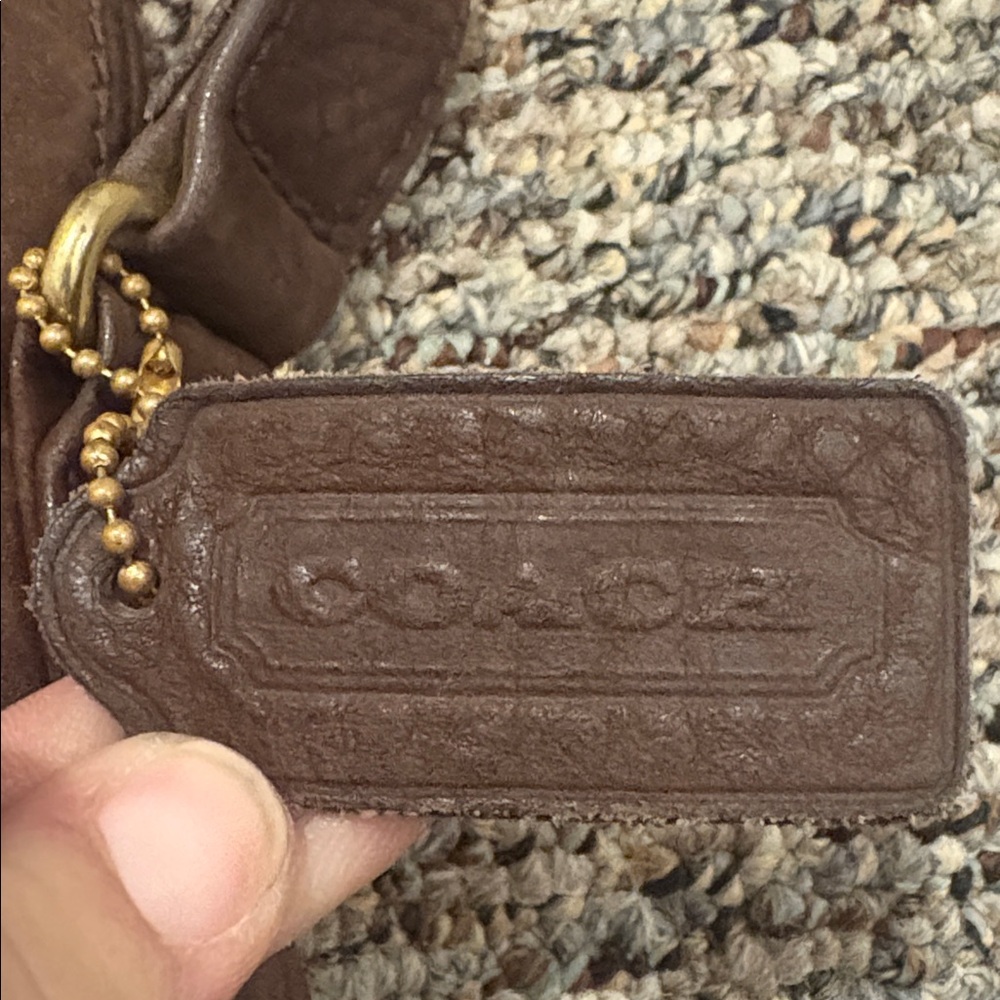 Coach Brown suede bucket crossbody bag with adjustable strap - Picture 5 of 9